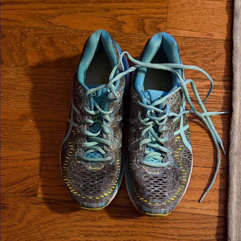 ASICS Women's Gray and Blue Athletic Shoes